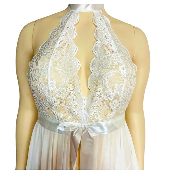 AVIDLOVE Plus Size Babydoll High Waist Teddy Chemise Floral Lace Lingerie Sz 18W - Picture 8 of 11